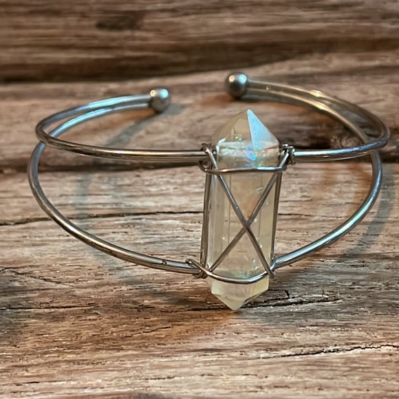 Artisan Lot Bundle 3 Organic Drusy Druzy & Crystal Point Bracelet Bracelets - Picture 3 of 5